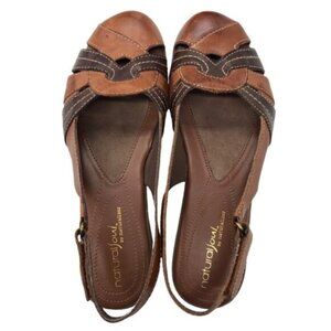 Natural Sole Naturalizer Civil Sz 7 Slingback Sandal Adjustable Leather